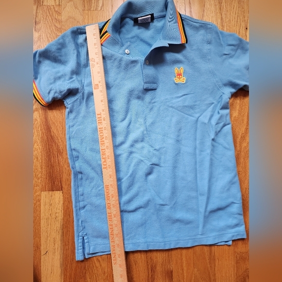 Psycho Bunny Bank Pique Polo Size 4 Darlin Blue Pima Cotton Short Sleeve Collar - Picture 9 of 10